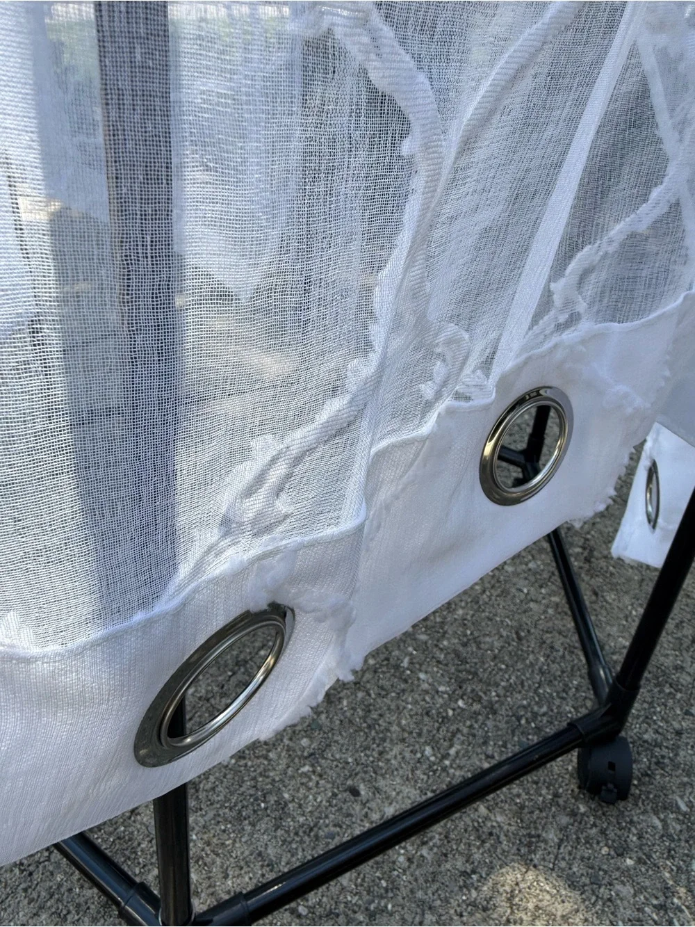 Sold-  White Decorative Curtain Panel with Grommets(lot of 4) 86x54”